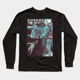 Future Space Fiction Vintage Comic Style Art Long Sleeve T-Shirt